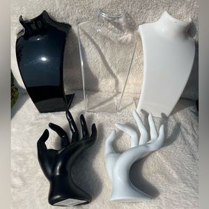 Jewelry display for necklace and rings